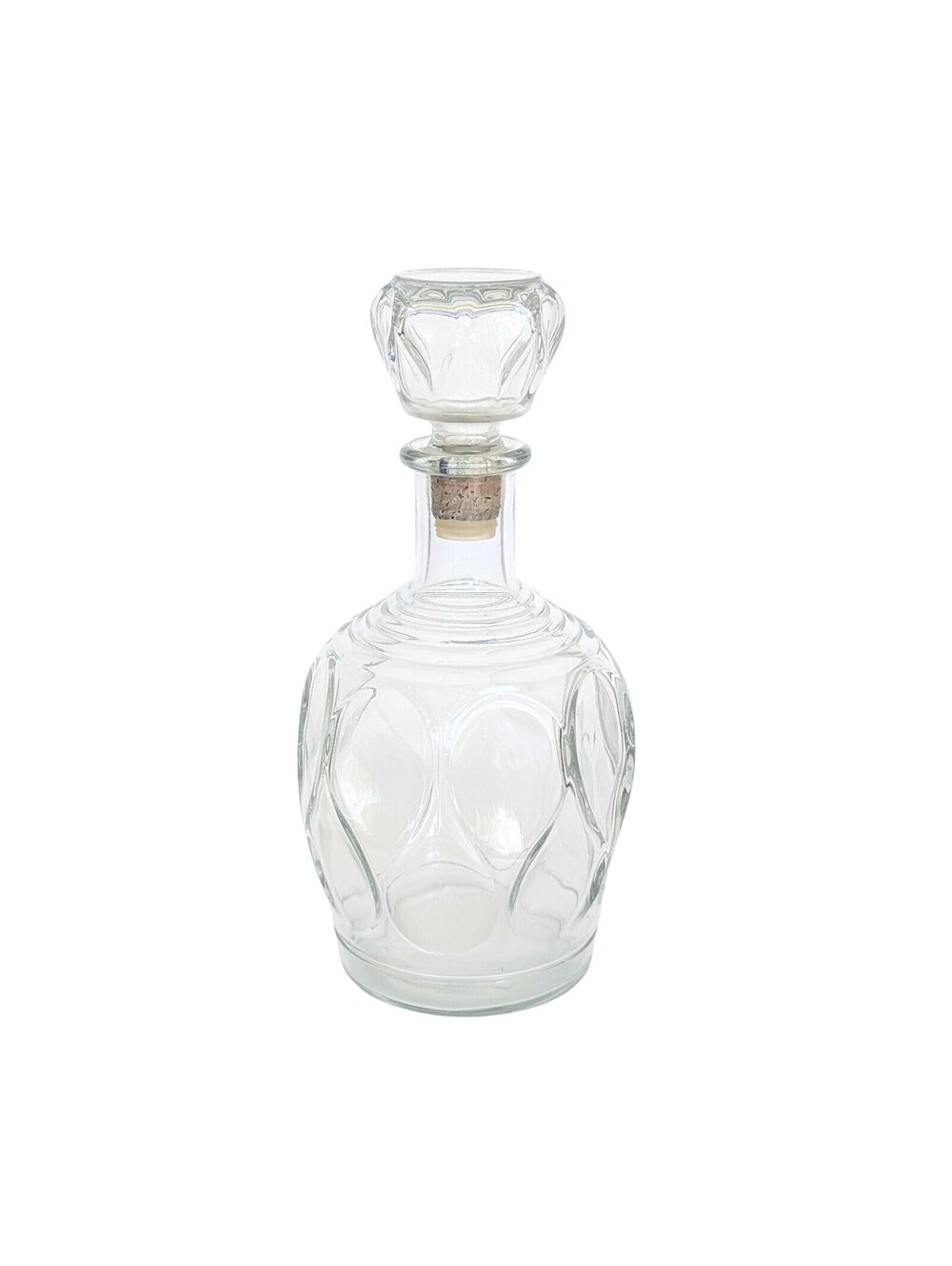 Midcentury Vintage Genie Bottle Clear Glass Decanter with Stopper